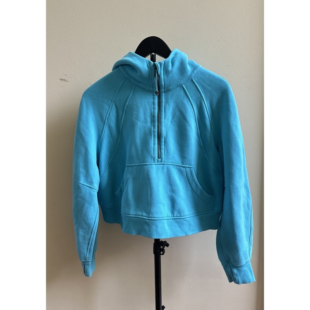 Lululemon Scuba Oversized Half Zip Hoodie Size XS/S Electric Turquoise